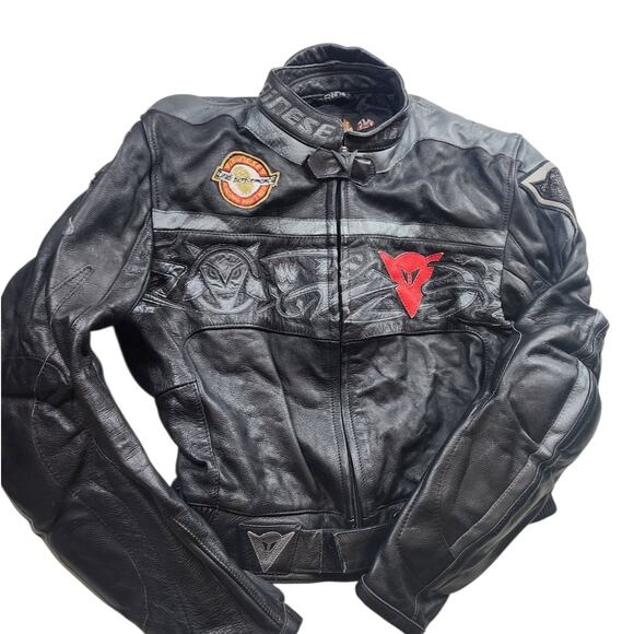 Dainese Jacket Small 46 Leather Motorcycle Drudi Racing Armor Italy MotoGP Devil - Picture 11 of 16